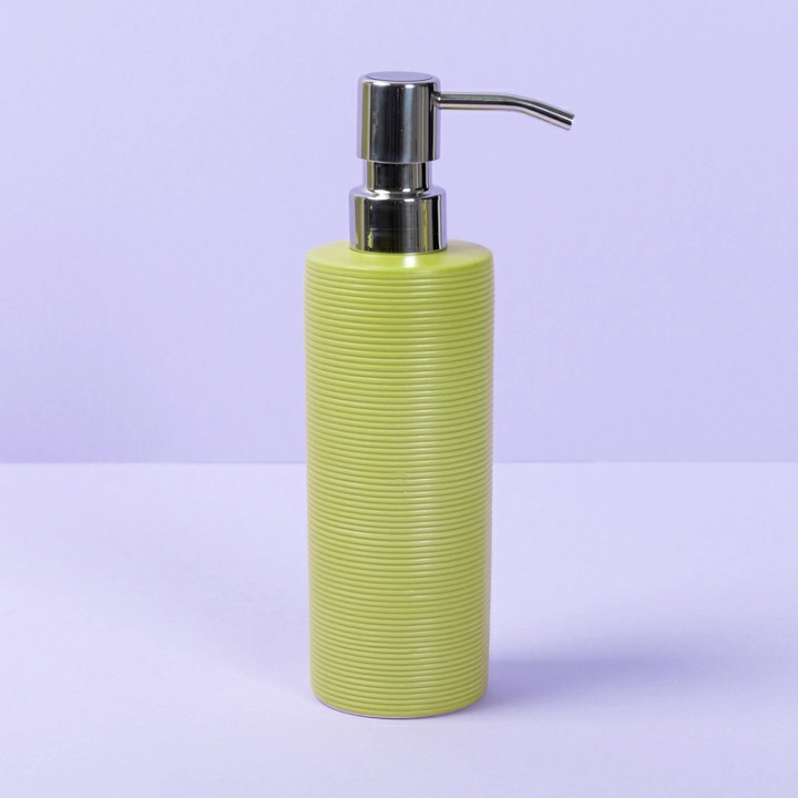 Дозатор для жидкого мыла Spirella Tube-Ribbed, зеленый фото 3