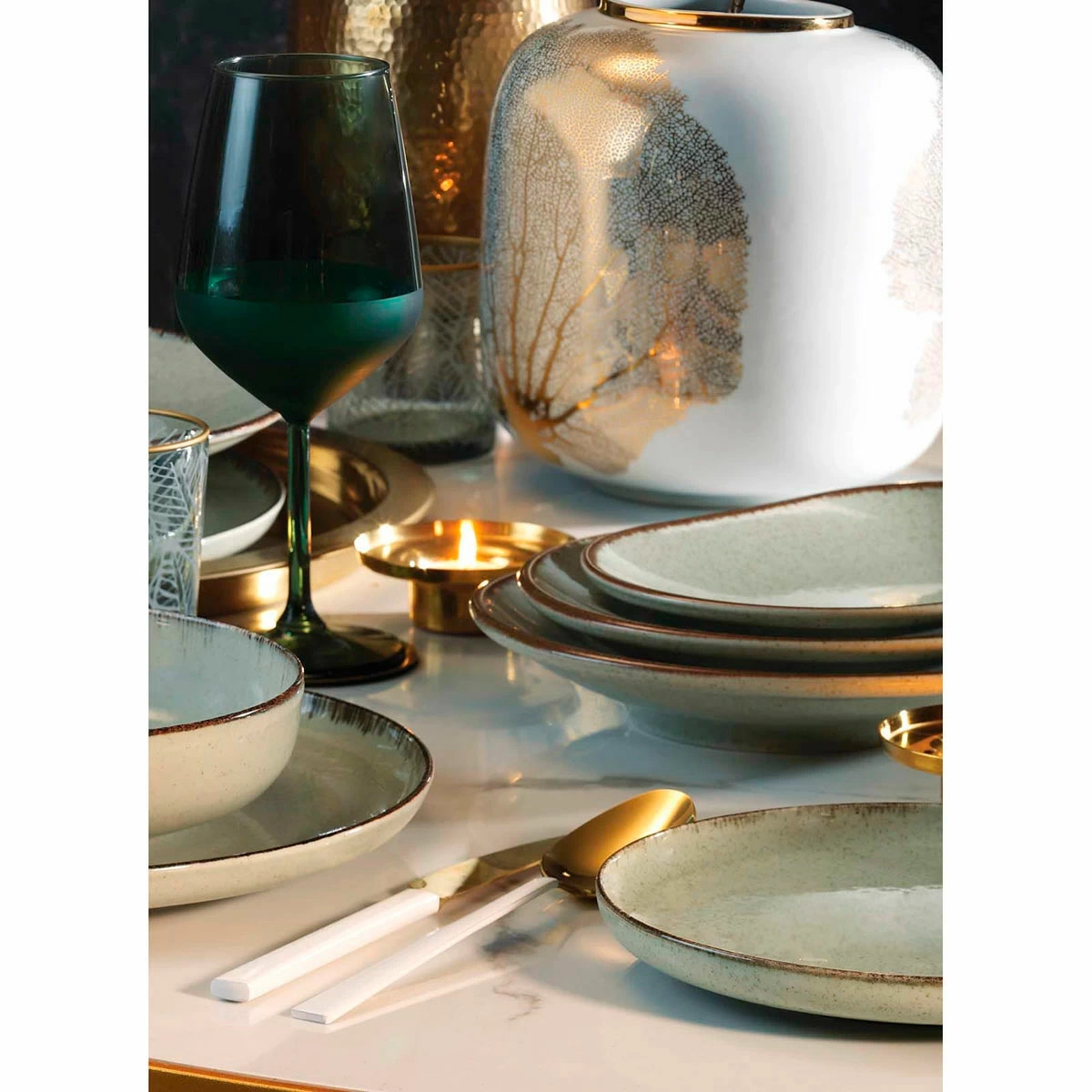 Блюдце Kutahya Pearl Lima 12см, зеленый фото 3