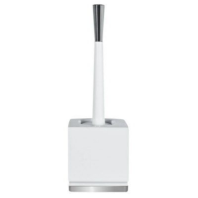 Полноразмерное изображение Ерш для унитаза Spirella Roma, белый с серебром