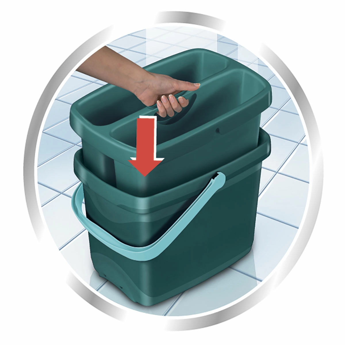 4 Ведро для мытья окон c 2-мя отделениями Leifheit Combi Box фото 4