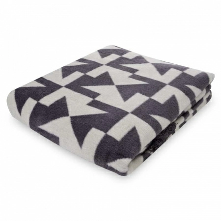 Полноразмерное изображение Плед 150x200см Pappel Scotch Jacquard, серый с белым фото 1