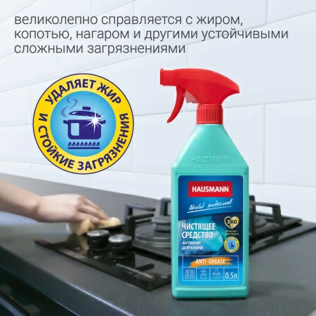 4 Чистящее средство для кухни Hausmann Антижир 500мл фото 5