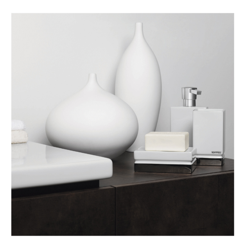 Стакан для зубной пасты Spirella Roma, белый с серебром фото 2