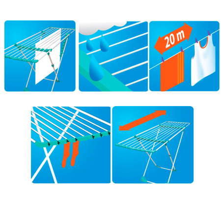 Сушилка для белья напольная Hausmann Aura Deluxe X 190x56x95см фото 10