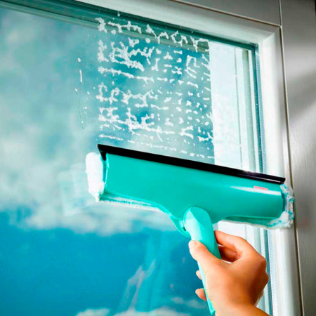 Щетка Leifheit W&F Cleaner L для мытья окон с губкой и телескопической ручкой, 130-210см фото 9