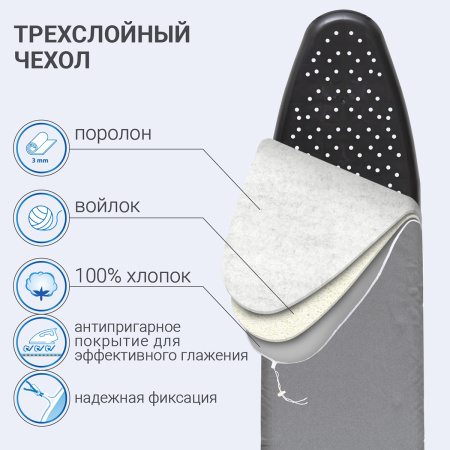 Доска гладильная Hausmann Cosmic Pegasus 33х110см фото 8